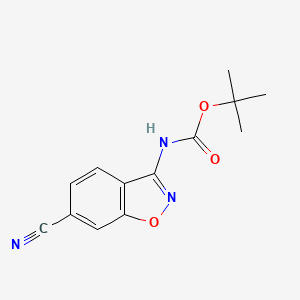 molecular formula C13H13N3O3 B12971852 tert-Butyl (6-cyanobenzo[d]isoxazol-3-yl)carbamate 