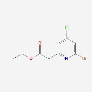 molecular formula C9H9BrClNO2 B12971854 Ethyl 2-(6-bromo-4-chloropyridin-2-yl)acetate 