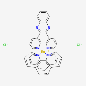 molecular formula C42H26Cl2N8Ru B12971873 Bis([1,10-Phenanthroline)(4,5,9,14-Tetraaza-benzo[b]triphenylene)ruthenium (II) dichloride 