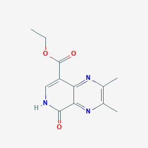molecular formula C12H13N3O3 B12971892 Ethyl 2,3-dimethyl-5-oxo-5,6-dihydropyrido[3,4-b]pyrazine-8-carboxylate 