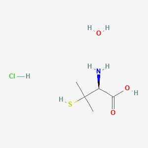 molecular formula C5H14ClNO3S B12971902 (S)-2-Amino-3-mercapto-3-methylbutanoic acid hydrochloride hydrate 