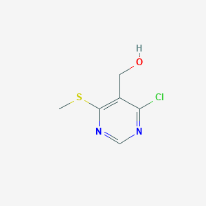 molecular formula C6H7ClN2OS B12971930 (4-Chloro-6-(methylthio)pyrimidin-5-yl)methanol 