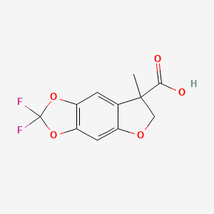 molecular formula C11H8F2O5 B12971935 2,2-Difluoro-7-methyl-6,7-dihydro-[1,3]dioxolo[4,5-f]benzofuran-7-carboxylic acid 