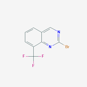 molecular formula C9H4BrF3N2 B12971942 2-Bromo-8-(trifluoromethyl)quinazoline 