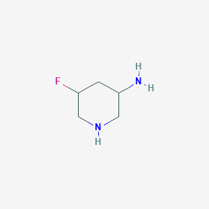 molecular formula C5H11FN2 B12971948 5-Fluoropiperidin-3-amine 