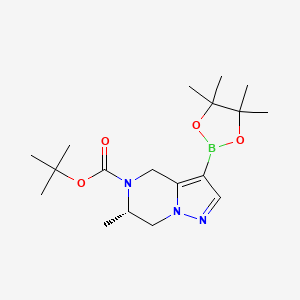 molecular formula C18H30BN3O4 B12971949 (S)-(5-boc-6-methyl-4,5,6,7-tetrahydropyrazolo[1,5-a]pyrazin-3-yl)boronic acid pinacol ester 