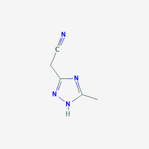 molecular formula C5H6N4 B1297196 2-(3-Methyl-1H-1,2,4-triazol-5-yl)acetonitrile CAS No. 86999-26-0
