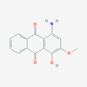 molecular formula C15H11NO4 B12971975 4-Amino-1-hydroxy-2-methoxyanthracene-9,10-dione 