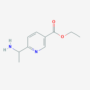 molecular formula C10H14N2O2 B12971978 Ethyl 6-(1-aminoethyl)nicotinate 
