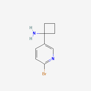 molecular formula C9H11BrN2 B12972008 1-(6-Bromopyridin-3-YL)cyclobutanamine 