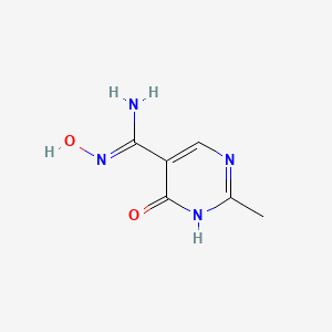 molecular formula C6H8N4O2 B12972066 N-Hydroxy-2-methyl-6-oxo-1,6-dihydropyrimidine-5-carboximidamide 