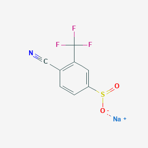 molecular formula C8H3F3NNaO2S B12972071 Sodium 4-cyano-3-(trifluoromethyl)benzenesulfinate 