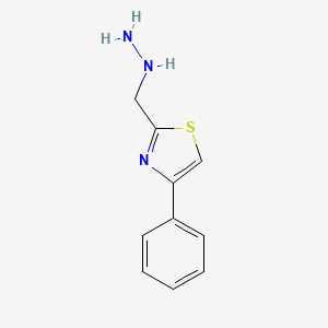 molecular formula C10H11N3S B12972076 2-(Hydrazinylmethyl)-4-phenylthiazole 