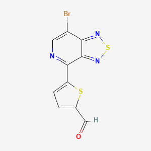 molecular formula C10H4BrN3OS2 B12972092 5-(7-Bromo-[1,2,5]thiadiazolo[3,4-c]pyridin-4-yl)thiophene-2-carbaldehyde 