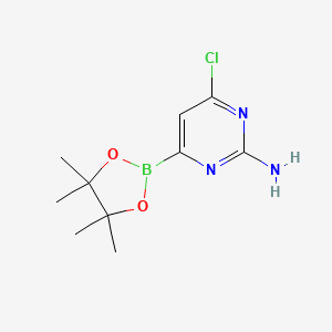 molecular formula C10H15BClN3O2 B12972102 4-Chloro-6-(4,4,5,5-tetramethyl-1,3,2-dioxaborolan-2-YL)pyrimidin-2-amine 