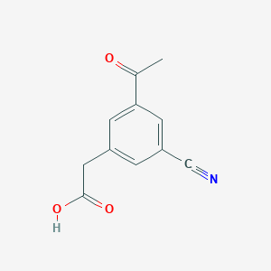 molecular formula C11H9NO3 B12972183 (3-Acetyl-5-cyanophenyl)acetic acid 