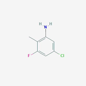 molecular formula C7H7ClFN B12972188 5-Chloro-3-fluoro-2-methylaniline 