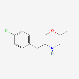 molecular formula C12H16ClNO B12972193 5-(4-Chlorobenzyl)-2-methylmorpholine 