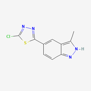 molecular formula C10H7ClN4S B12972202 2-Chloro-5-(3-methyl-1H-indazol-5-YL)-1,3,4-thiadiazole 