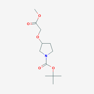 molecular formula C12H21NO5 B12972223 tert-Butyl 3-(2-methoxy-2-oxoethoxy)pyrrolidine-1-carboxylate 
