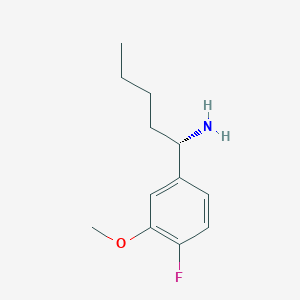 molecular formula C12H18FNO B12972241 (S)-1-(4-Fluoro-3-methoxyphenyl)pentan-1-amine 