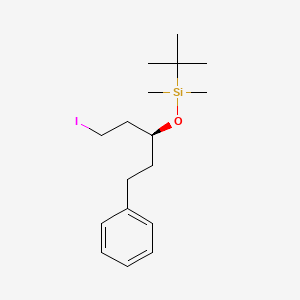 molecular formula C17H29IOSi B12972286 (S)-tert-Butyl((1-iodo-5-phenylpentan-3-yl)oxy)dimethylsilane 