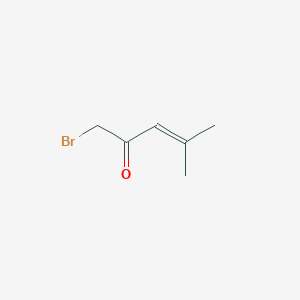 molecular formula C6H9BrO B12972301 1-Bromo-4-methyl-3-penten-2-one 