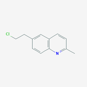 molecular formula C12H12ClN B12972305 6-(2-Chloroethyl)-2-methylquinoline 