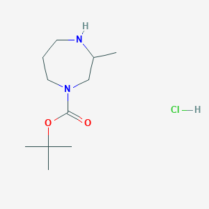 molecular formula C11H23ClN2O2 B12972334 tert-Butyl 3-methyl-1,4-diazepane-1-carboxylate hydrochloride 