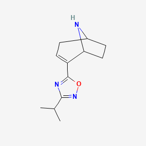 molecular formula C12H17N3O B12972371 5-(8-Azabicyclo[3.2.1]oct-2-en-2-yl)-3-isopropyl-1,2,4-oxadiazole 