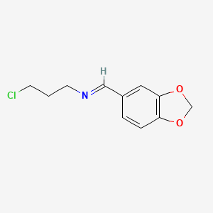 molecular formula C11H12ClNO2 B12972374 (E)-1-(Benzo[d][1,3]dioxol-5-yl)-N-(3-chloropropyl)methanimine 