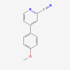 molecular formula C13H10N2O B12972435 4-(4-Methoxyphenyl)picolinonitrile 