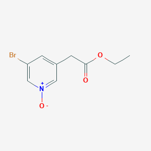 molecular formula C9H10BrNO3 B12972469 3-Bromo-5-(2-ethoxy-2-oxoethyl)pyridine 1-oxide 