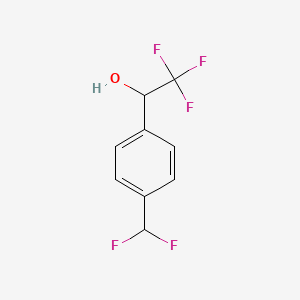molecular formula C9H7F5O B12972472 1-(4-(Difluoromethyl)phenyl)-2,2,2-trifluoroethanol 