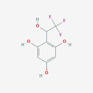 molecular formula C8H7F3O4 B12972508 2-(2,2,2-Trifluoro-1-hydroxyethyl)benzene-1,3,5-triol 