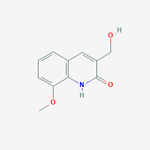 molecular formula C11H11NO3 B12972529 3-(Hydroxymethyl)-8-methoxyquinolin-2(1H)-one 