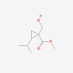 molecular formula C9H16O3 B12972579 Methyl 1-(hydroxymethyl)-2-isopropylcyclopropane-1-carboxylate 