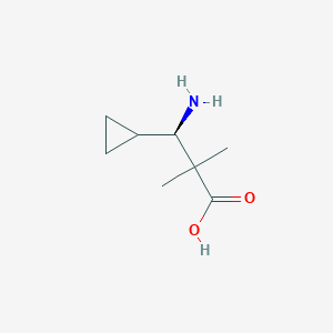 molecular formula C8H15NO2 B12972580 (R)-3-Amino-3-cyclopropyl-2,2-dimethylpropanoic acid 