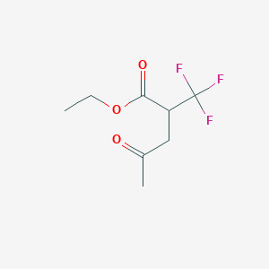 molecular formula C8H11F3O3 B12972589 Ethyl 2-trifluoromethyl-4-oxopentanoate 