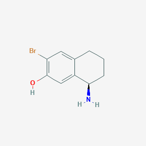 molecular formula C10H12BrNO B12972644 (R)-8-Amino-3-bromo-5,6,7,8-tetrahydronaphthalen-2-ol 