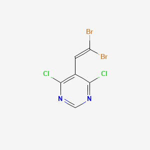molecular formula C6H2Br2Cl2N2 B12972645 4,6-Dichloro-5-(2,2-dibromoethenyl)pyrimidine CAS No. 86854-58-2