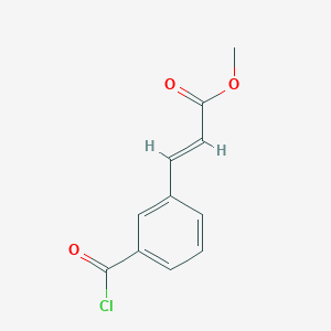 molecular formula C11H9ClO3 B12972666 Methyl (E)-3-(3-(chlorocarbonyl)phenyl)acrylate 