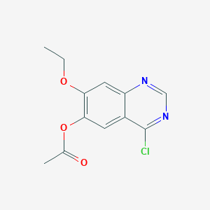 molecular formula C12H11ClN2O3 B12972669 (4-chloro-7-ethoxyquinazolin-6-yl) acetate 