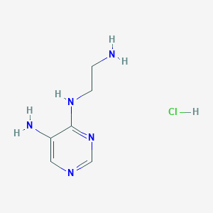 molecular formula C6H12ClN5 B12972684 N4-(2-Aminoethyl)pyrimidine-4,5-diamine hydrochloride 