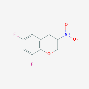 molecular formula C9H7F2NO3 B12972706 6,8-Difluoro-3-nitrochromane 