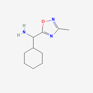 molecular formula C10H17N3O B12972777 Cyclohexyl(3-methyl-1,2,4-oxadiazol-5-yl)methanamine 