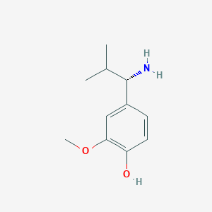 molecular formula C11H17NO2 B12972806 (S)-4-(1-Amino-2-methylpropyl)-2-methoxyphenol 