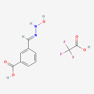 molecular formula C10H9F3N2O5 B12972827 3-[(E)-(hydroxyhydrazinylidene)methyl]benzoic acid;2,2,2-trifluoroacetic acid 