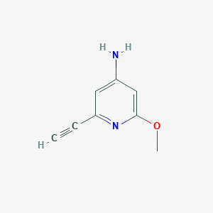 molecular formula C8H8N2O B12972837 2-Ethynyl-6-methoxypyridin-4-amine 