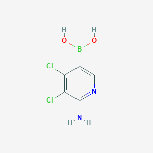 molecular formula C5H5BCl2N2O2 B12972849 (6-Amino-4,5-dichloropyridin-3-yl)boronic acid 